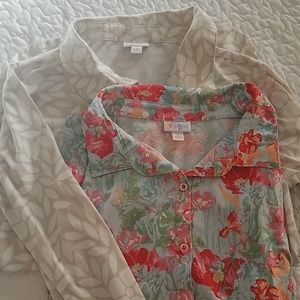 LLR Lularoe Lot of 2 Small Valentina button-downs